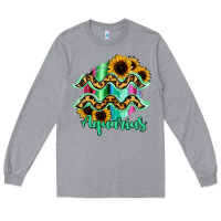 Heather Grey Aquarius Zodiac Sign Sunflower Leopard Serape Long Sleeve Tee - RanaPortraitStore