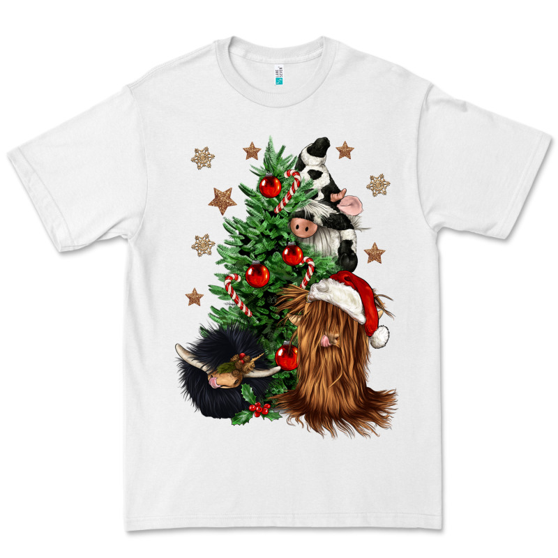 Heifer Cow Gnomies Christmas Tree Premium Tee by CowGirlArtShop | Teevron