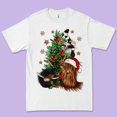 Heifer Cow Gnomies Christmas Tree Premium Tee Designed By Cowgirlartshop