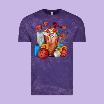 Basketball Sunflower Frappe Vintage Tee Designed By Fadigitalartstudio