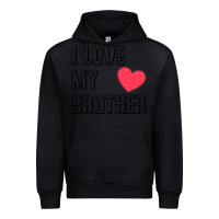 Black i love my brother, brothers day , brother sister  love Urban Hoodie - artisFamous