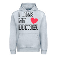 Heather Grey i love my brother, brothers day , brother sister  love Urban Hoodie - artisFamous
