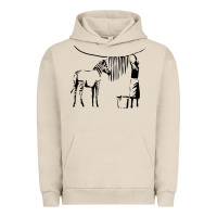 Pigment French Oak Banksy Zebra Urban Hoodie - artisFamous