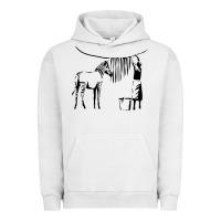 Pigment Lunar Rock Banksy Zebra Urban Hoodie - artisFamous