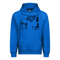 Cobalt Banksy Zebra Urban Hoodie - artisFamous