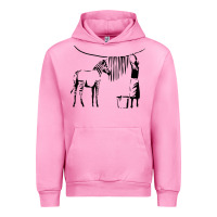 Fuchsia Pink Banksy Zebra Urban Hoodie - artisFamous