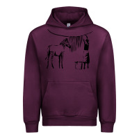 Mauve Wine Banksy Zebra Urban Hoodie - artisFamous