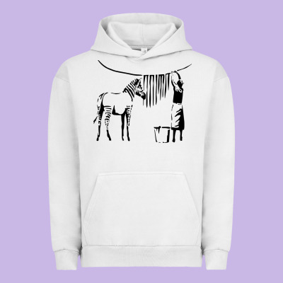 Banksy Zebra Urban Hoodie Designed By Artisfamous