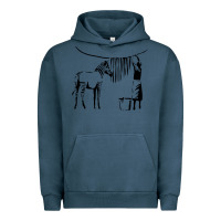 Pigment Midnight Navy Banksy Zebra Urban Hoodie - artisFamous