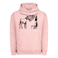 Pigment Salmon Banksy Zebra Urban Hoodie - artisFamous