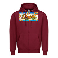 Burgundy shalom with olive branch Zipper Hoodie - AdoDesignShop