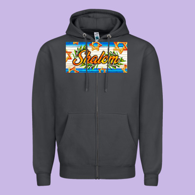 Shalom With Olive Branch Zipper Hoodie Designed By Adodesignshop