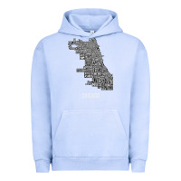Pigment Grape Ice chicago typography neighborhood map Urban Hoodie - artisFamous