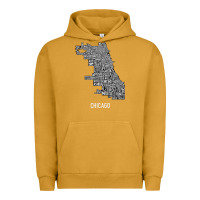 Pigment Peanut Butter chicago typography neighborhood map Urban Hoodie - artisFamous