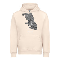 Sandshell chicago typography neighborhood map Urban Hoodie - artisFamous