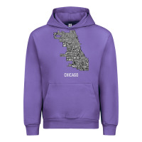 Tulip chicago typography neighborhood map Urban Hoodie - artisFamous