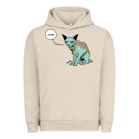 Pigment French Oak lying cat Urban Hoodie - artisFamous