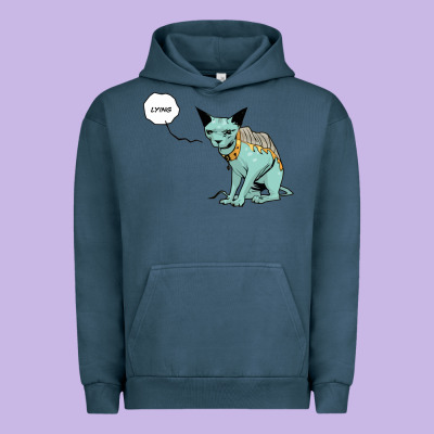 Lying Cat Urban Hoodie Designed By Artisfamous