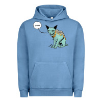 Pigment Pebble Blue lying cat Urban Hoodie - artisFamous