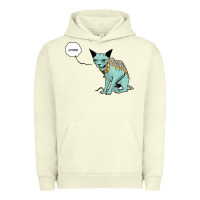 Pigment Pistachio lying cat Urban Hoodie - artisFamous