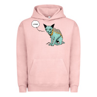 Pigment Salmon lying cat Urban Hoodie - artisFamous