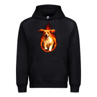 Black Dog In Fire Urban Hoodie - artisFamous