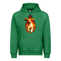 Emerald Dog In Fire Urban Hoodie - artisFamous