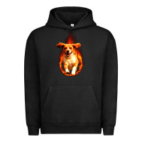Pigment Black Dog In Fire Urban Hoodie - artisFamous