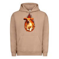 Pigment Burro Dog In Fire Urban Hoodie - artisFamous