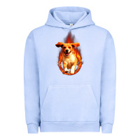 Pigment Grape Ice Dog In Fire Urban Hoodie - artisFamous