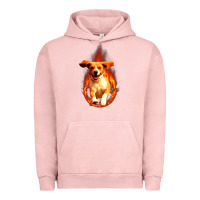 Pigment Salmon Dog In Fire Urban Hoodie - artisFamous