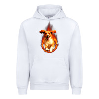 White Dog In Fire Urban Hoodie - artisFamous