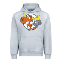 Heather Grey Vintage Rocky And Bullwinkle Urban Hoodie - artisFamous