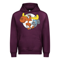 Mauve Wine Vintage Rocky And Bullwinkle Urban Hoodie - artisFamous