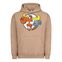 Pigment Burro Vintage Rocky And Bullwinkle Urban Hoodie - artisFamous