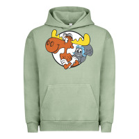 Pigment Oil Green Vintage Rocky And Bullwinkle Urban Hoodie - artisFamous