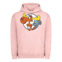 Pigment Salmon Vintage Rocky And Bullwinkle Urban Hoodie - artisFamous