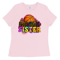 Bubblegum Pink basketball sister Ladies Tee - OliviaCreatesArt