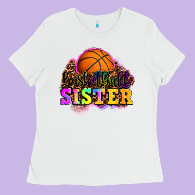 Basketball Sister Ladies Tee Designed By Oliviacreatesart