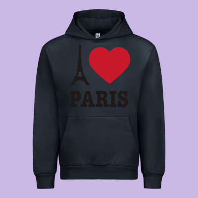 I Love Paris Eiffel Tower Funny Urban Hoodie Designed By Artisfamous