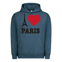 Pigment Midnight Navy i love paris eiffel tower funny Urban Hoodie - artisFamous