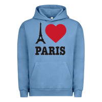 Pigment Pebble Blue i love paris eiffel tower funny Urban Hoodie - artisFamous