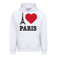 White i love paris eiffel tower funny Urban Hoodie - artisFamous