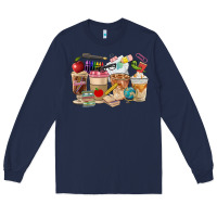 Navy Teacher Coffee Cups Long Sleeve Tee - FaDigitalArtStudio