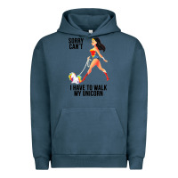 Pigment Midnight Navy wonder woman sorry can't Urban Hoodie - artisFamous
