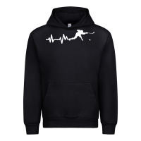 Black hockey player heartbeat ice Urban Hoodie - artisFamous
