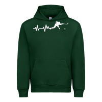 Forest Green hockey player heartbeat ice Urban Hoodie - artisFamous