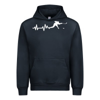 Navy hockey player heartbeat ice Urban Hoodie - artisFamous