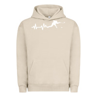 Pigment French Oak hockey player heartbeat ice Urban Hoodie - artisFamous