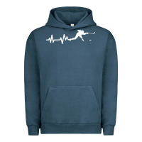 Pigment Midnight Navy hockey player heartbeat ice Urban Hoodie - artisFamous